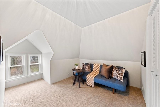 bonus room featuring carpet floors and lofted ceiling