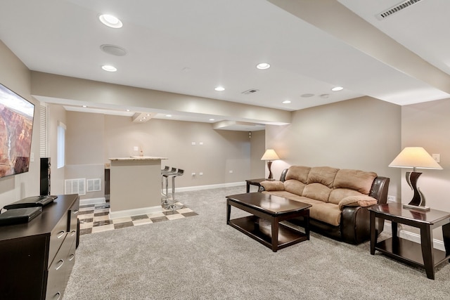 view of carpeted living room