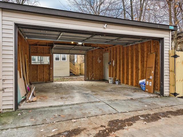 view of garage