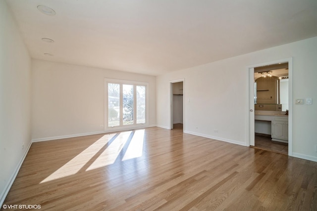 interior space with light hardwood / wood-style flooring