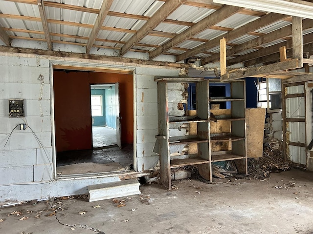 313 E 7th St, Brookport, IL 60534 - miscellaneous room featuring concrete block wall