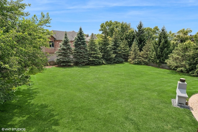 view of yard with fence