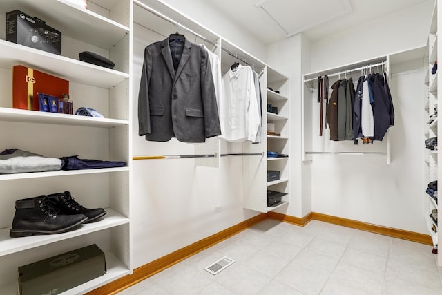 view of walk in closet