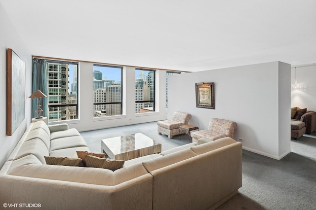 living room with carpet