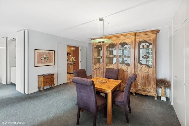 view of carpeted dining room