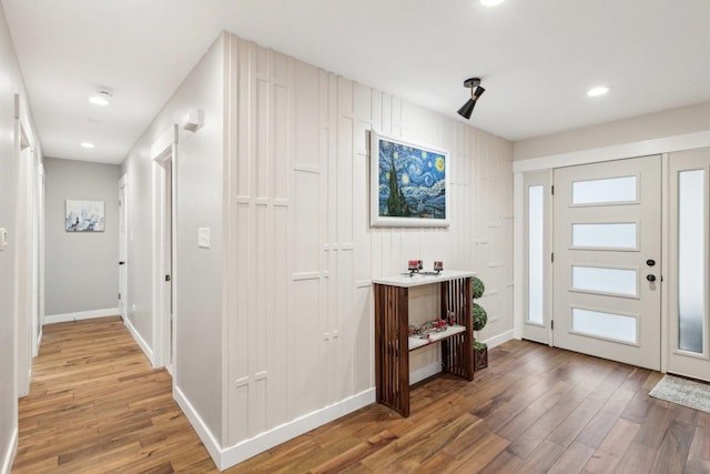 foyer featuring hardwood / wood-style floors