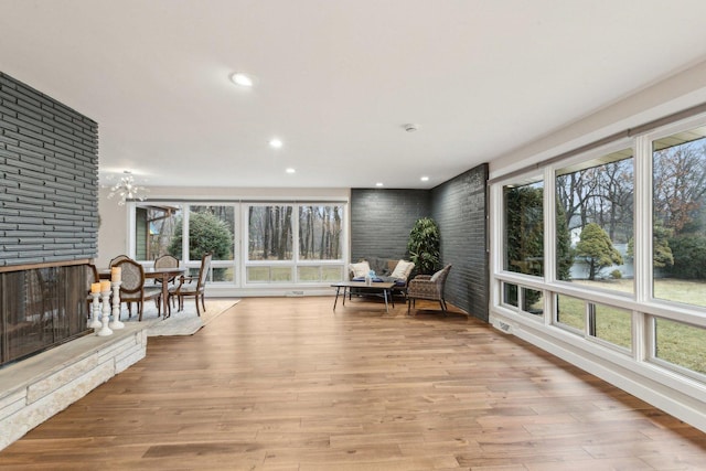 interior space with an inviting chandelier