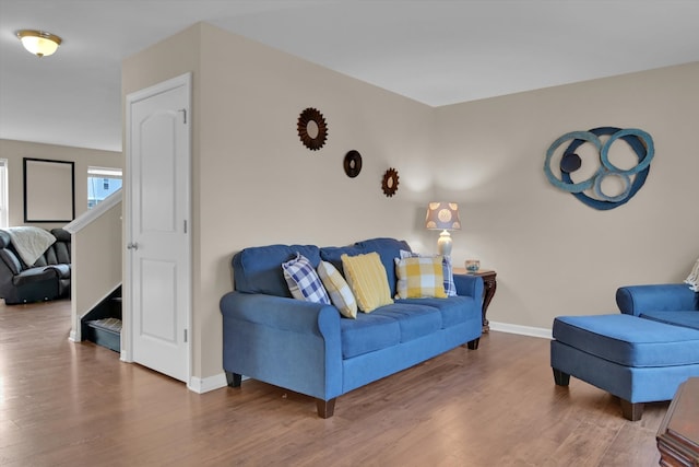 living room featuring hardwood / wood-style floors