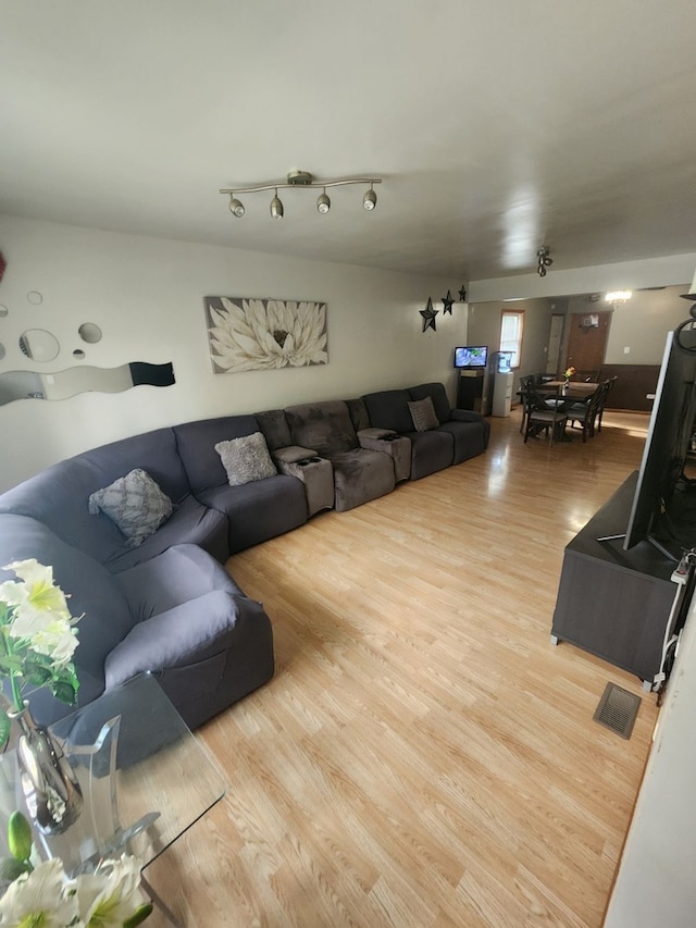 living room featuring light hardwood / wood-style flooring