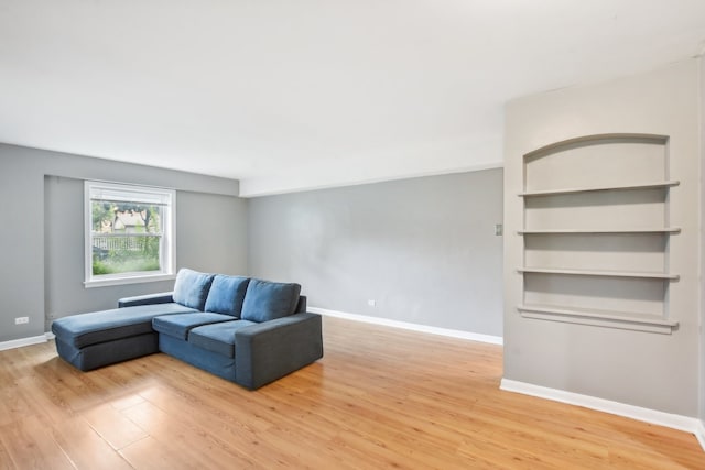 living room with hardwood / wood-style flooring