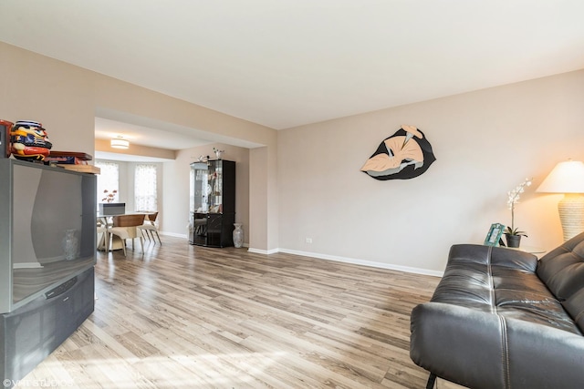 living room featuring light hardwood / wood-style flooring