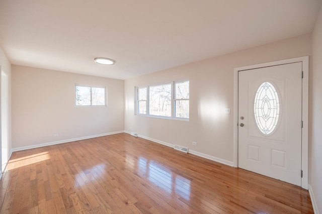 foyer featuring light wood-type flooring