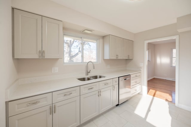 kitchen with stainless steel dishwasher and sink