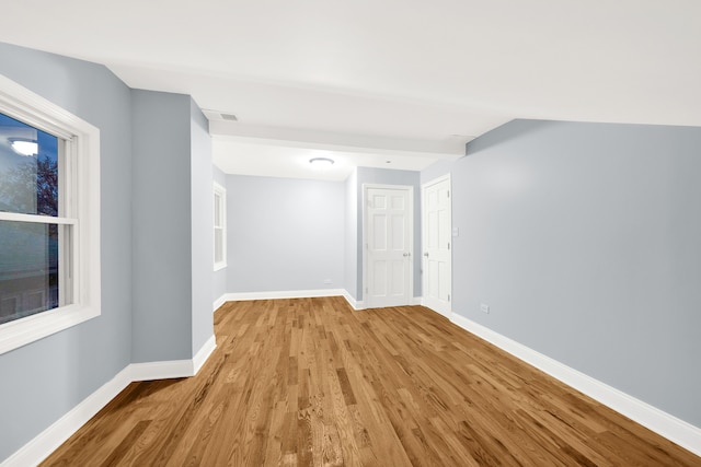 unfurnished room featuring light wood-type flooring