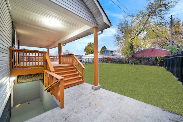 view of patio / terrace with a wooden deck