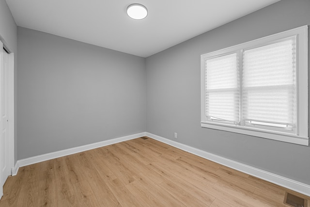 empty room featuring light wood-type flooring