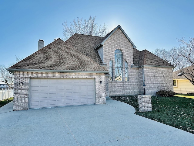 view of front of house with a garage