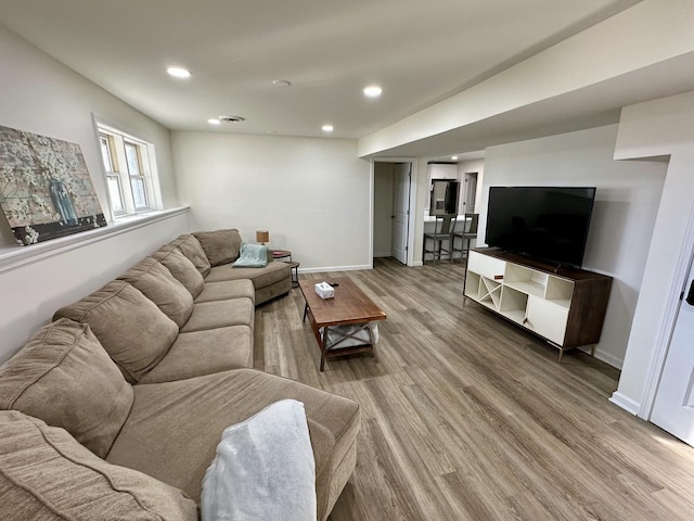 living room featuring hardwood / wood-style flooring