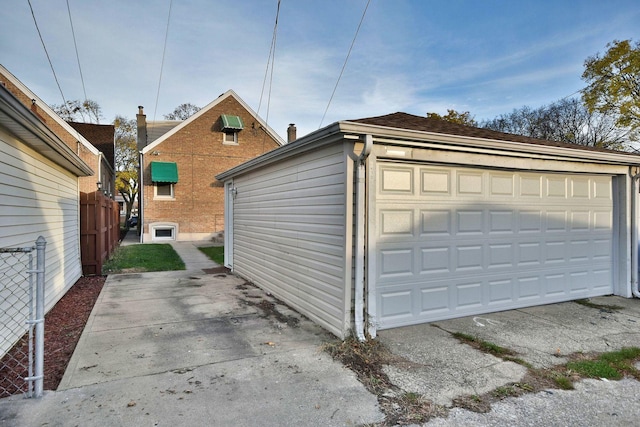 view of garage