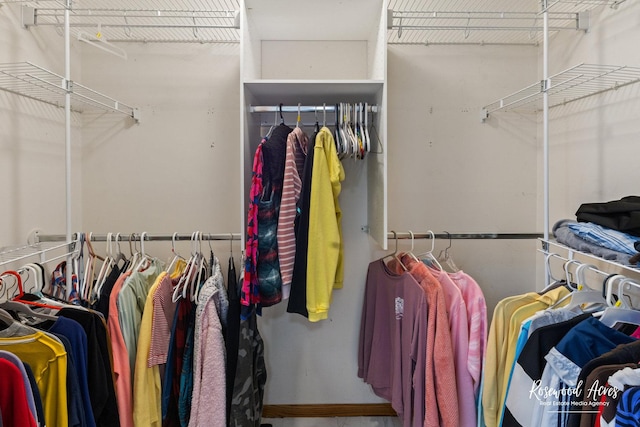 view of walk in closet