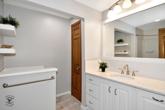 bathroom featuring vanity and tile patterned flooring