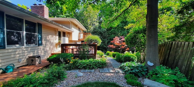 view of yard featuring a deck