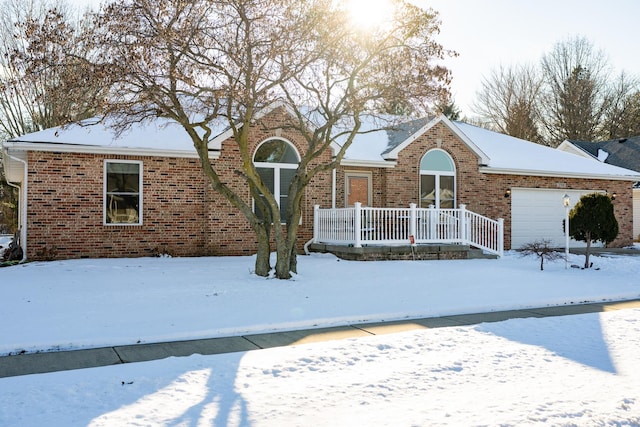 single story home with a garage