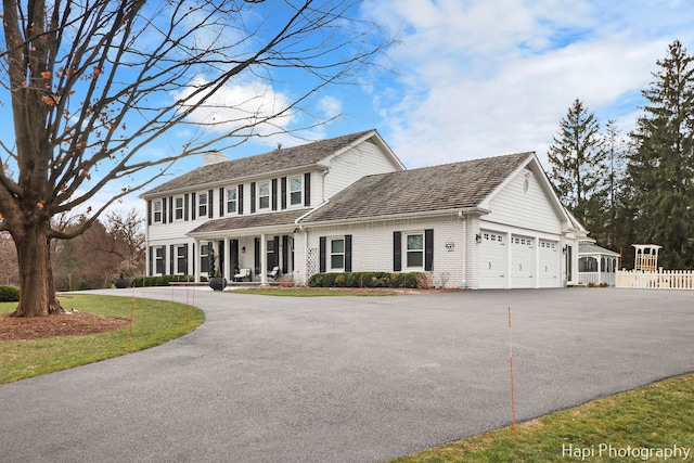 colonial house with a garage