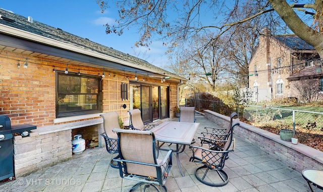 view of patio featuring area for grilling