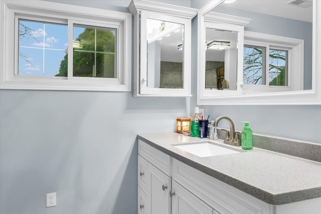 bathroom featuring vanity and a healthy amount of sunlight