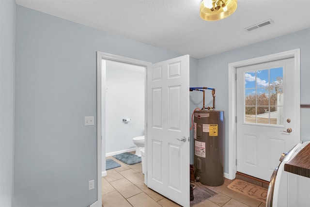 interior space featuring electric water heater