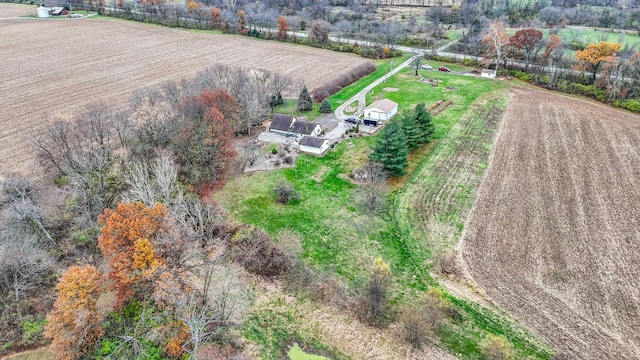 aerial view with a rural view