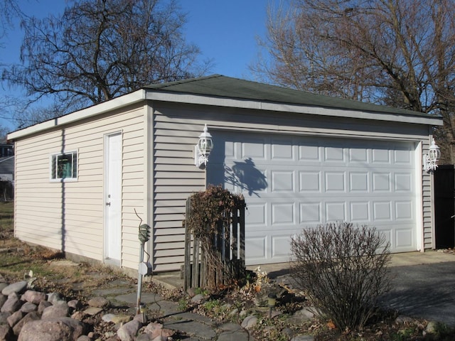 view of garage