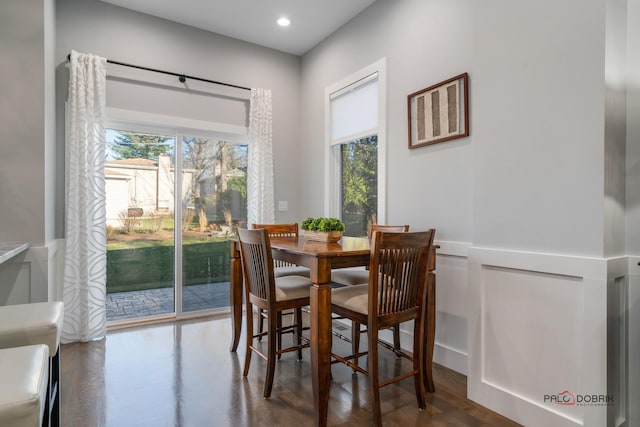 view of dining space