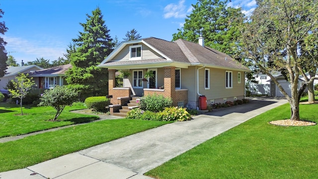 view of front of home with a front yard