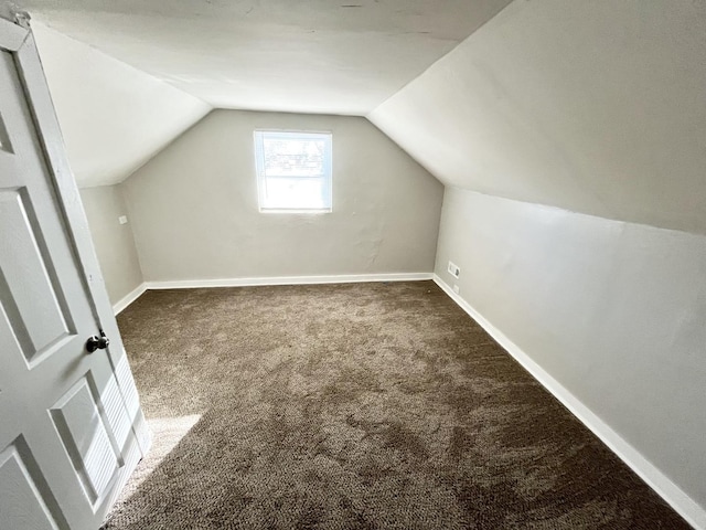 bonus room with carpet and vaulted ceiling