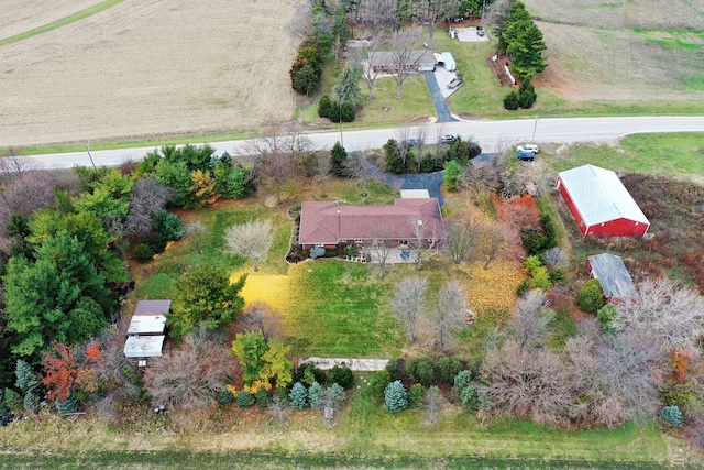 aerial view with a rural view