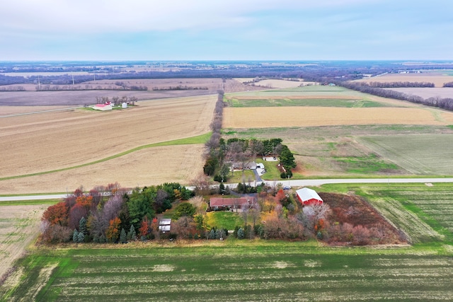 drone / aerial view with a rural view