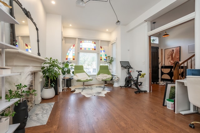 interior space with wood-type flooring