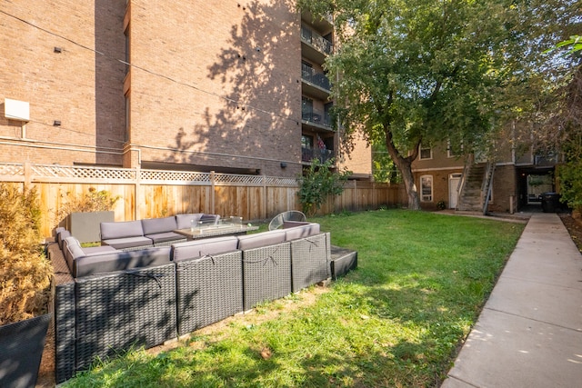 exterior space with outdoor lounge area