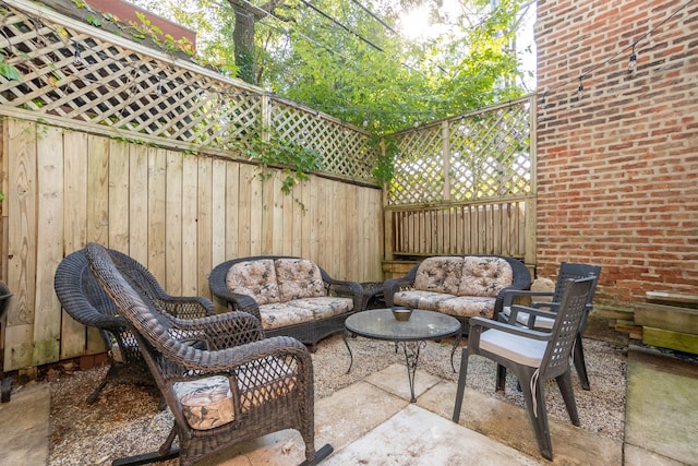 view of patio / terrace featuring outdoor lounge area