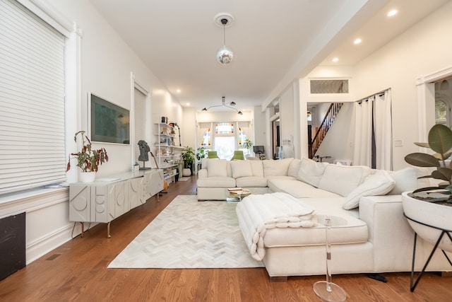 living room featuring hardwood / wood-style floors