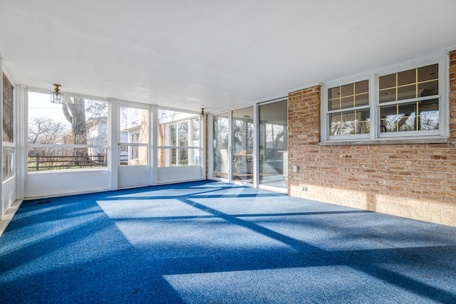 view of unfurnished sunroom