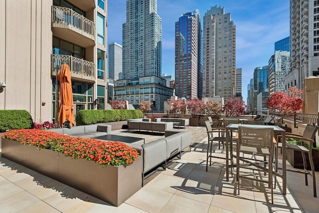 view of patio / terrace featuring an outdoor hangout area