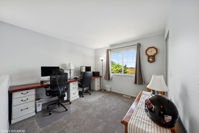 office area featuring carpet flooring