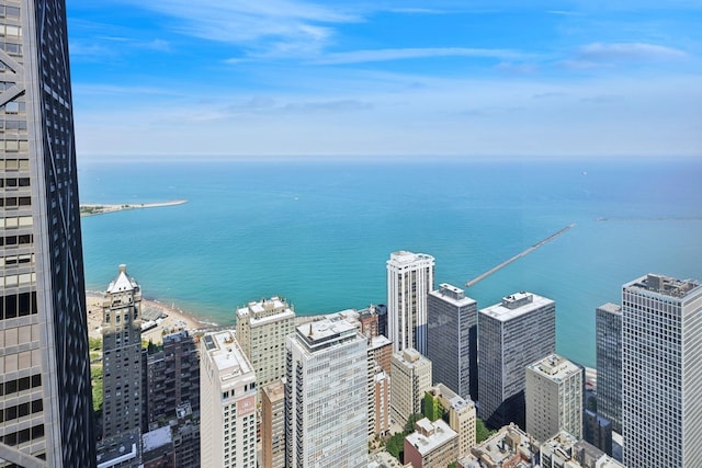 property view of water featuring a view of city