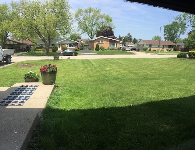 view of yard featuring a residential view