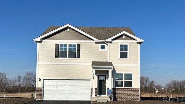 view of front facade with a garage