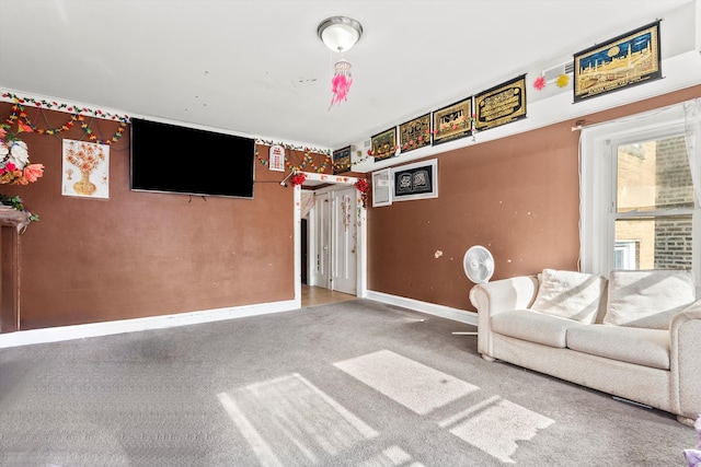 unfurnished living room with carpet