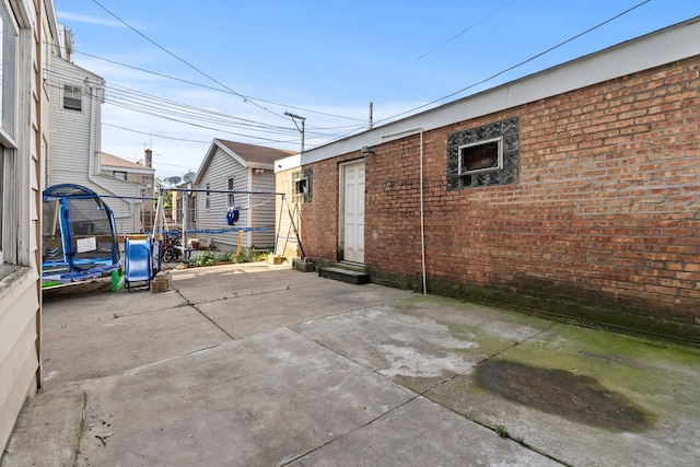 view of patio / terrace featuring a trampoline